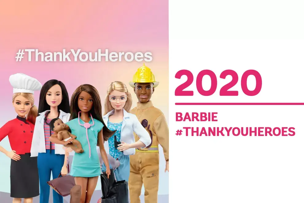 2020. Por la pandemia de COVID, Barbie lanzó la campaña #ThankYouHeroes, para honrar a los héroes, los trabajadores esenciales durante la pandemia.