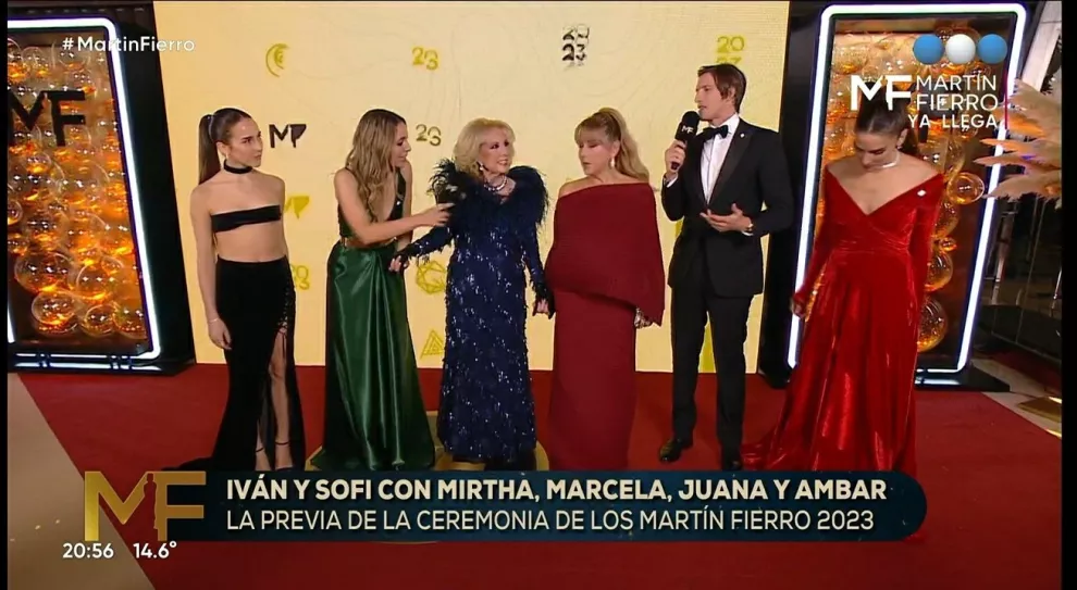Mirtha, Marcela, Juana y Ámbar. Cuatro generaciones en los Martín Fierro 2023.