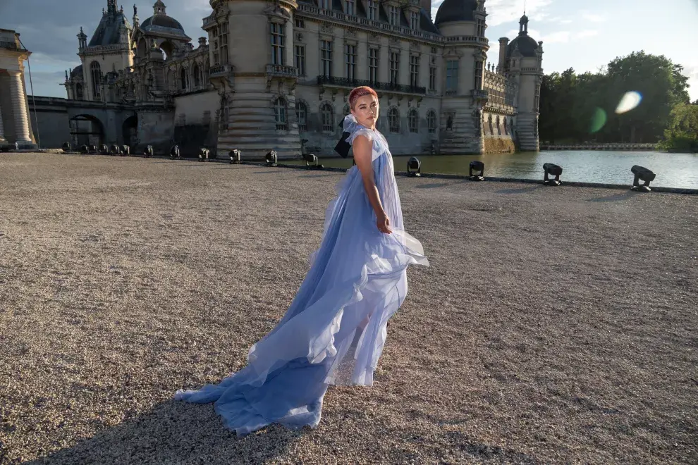 Florence Pugh en el desfile de Valentino Couture en París.