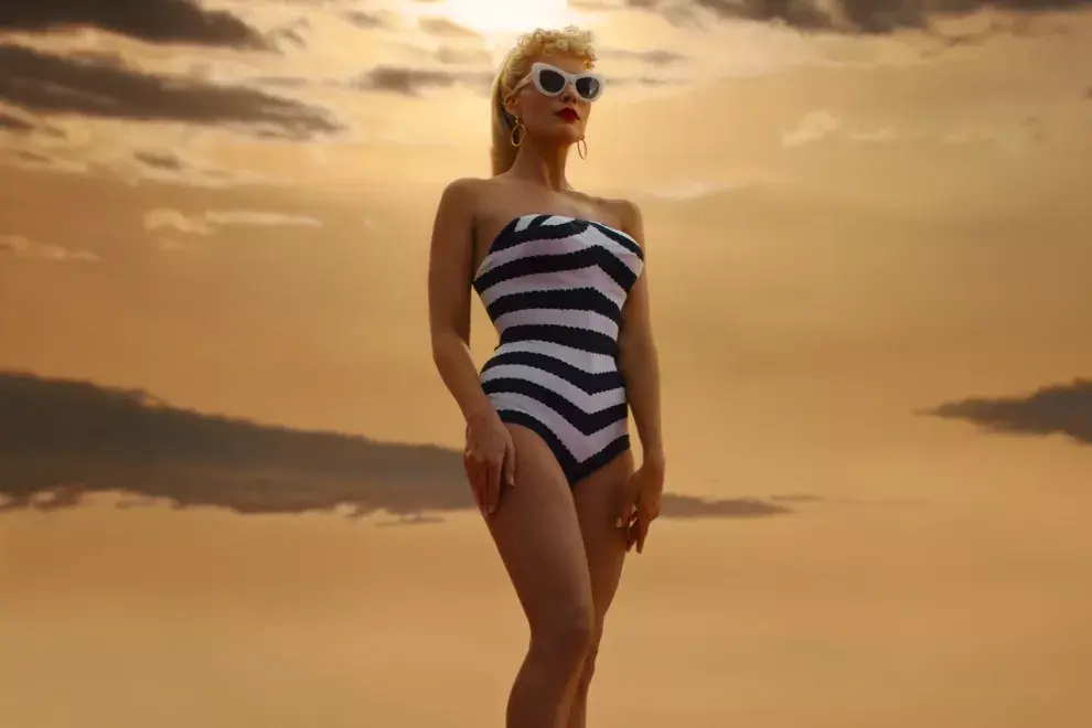 Margot Robbie en la película de Barbie.