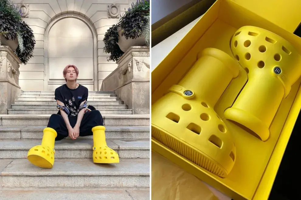 Yeonjun con las nuevas MSCHF x Crocs.