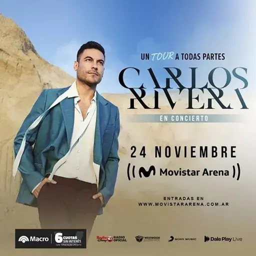 Carlos Rivera anunció tres shows en Argentina fechas y entradas Ohlalá