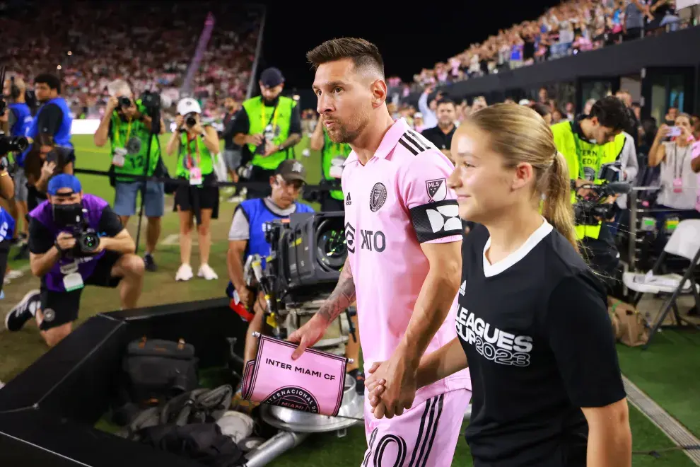 Lionel Messi entró con Harper Seven y Victoria y David Beckham se emocionaron.