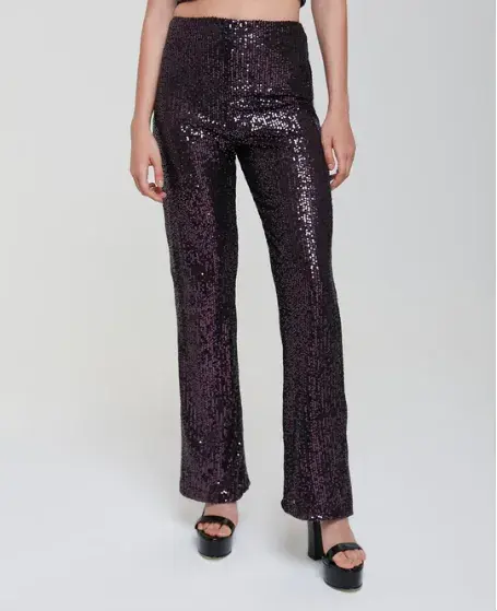 PANTALON DE LENTEJUELAS, DE LA OSTIA $70.400