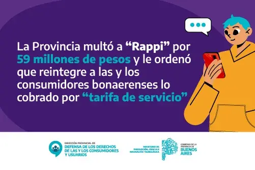 El Gobierno de Buenos Aires multó a Rappi por 59 millones de pesos.
