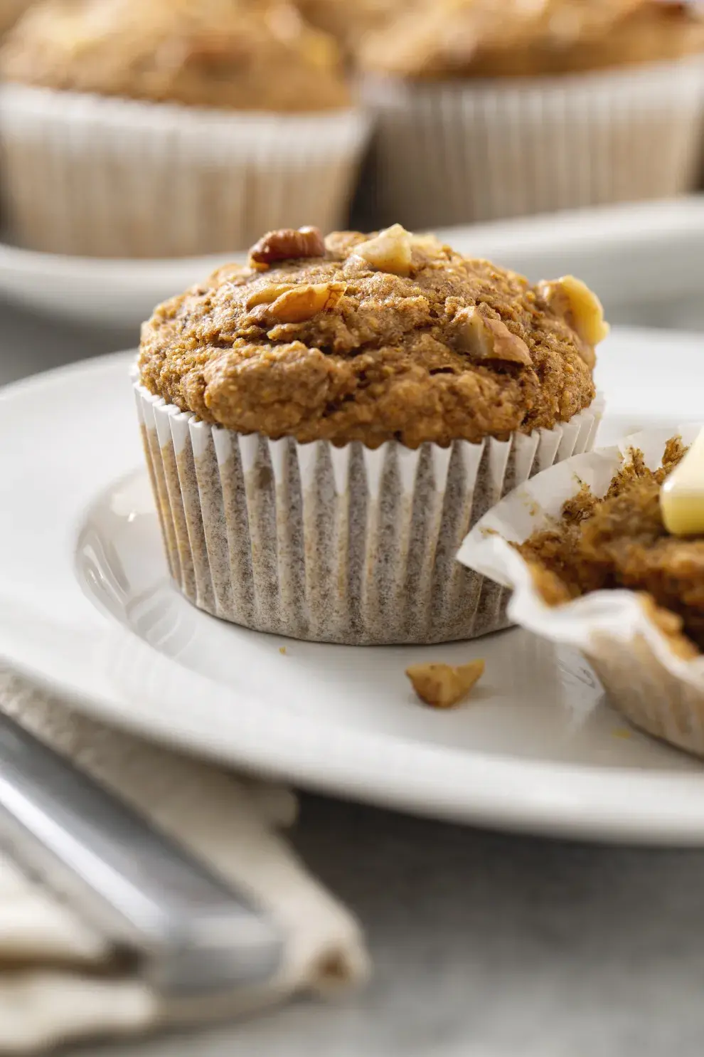 Muffins de manzana, canela y nuez.