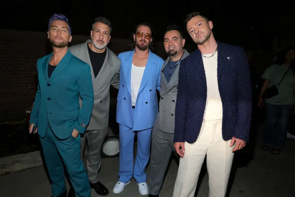 Lance Bass, Joey Fatone, JC Chasez, Chris Kirkpatrick y Justin Timberlake, la reunión de NSYNC en los MTV VMAs 2023.