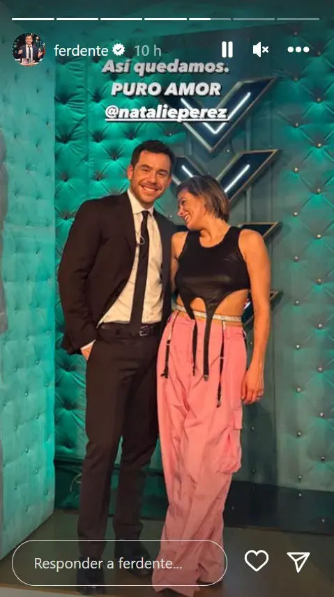 Fer Dente y Natalie Pérez en la previa del programa.