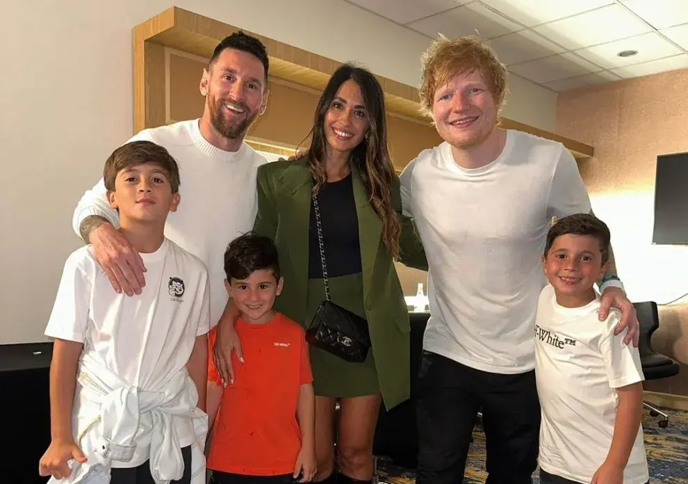 Las imágenes de los Messi en el recital de Ed Sheeran.