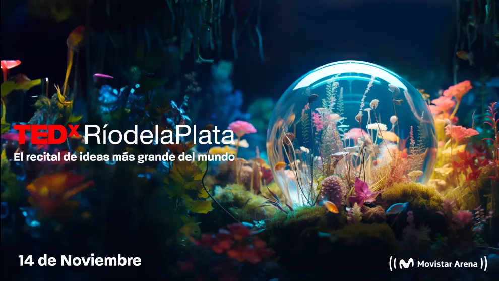 El afiche promocional de la próxima edición de TEDxRíodelaPlata 2023.