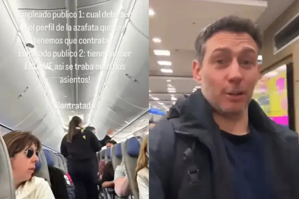 El indignante video de un pasajero de Aerolíneas Argentinas que discriminó a una azafata. 