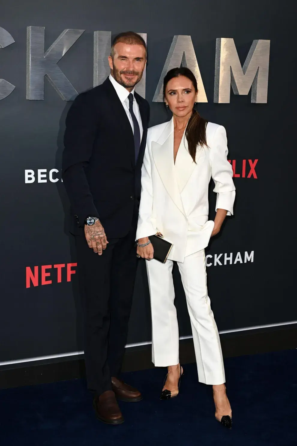 David y Victoria Beckham en la premiere de la docuserie de Netflix.