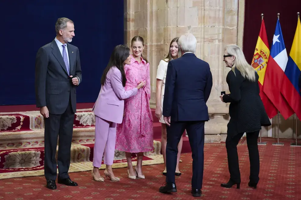 Meryl Streep y su cálido encuentro con los royals de España.