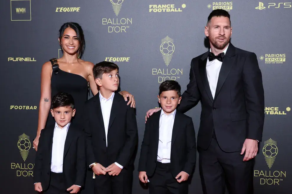 La familia Messi durante la ceremonia del Balón de Oro.