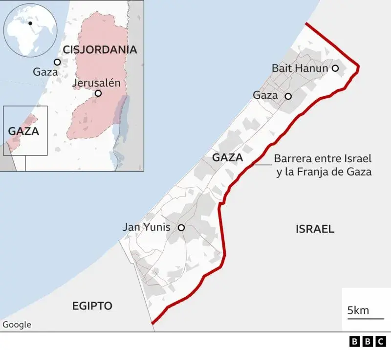  La zona de la barrera entre Israel y la Franja de Gaza.