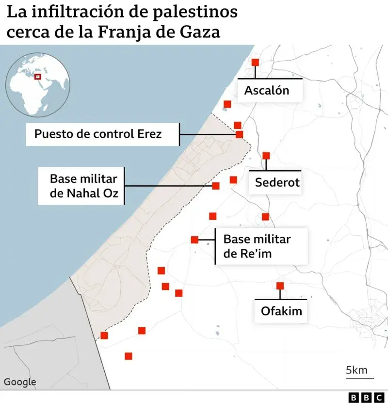  La zona de la barrera entre Israel y la Franja de Gaza.