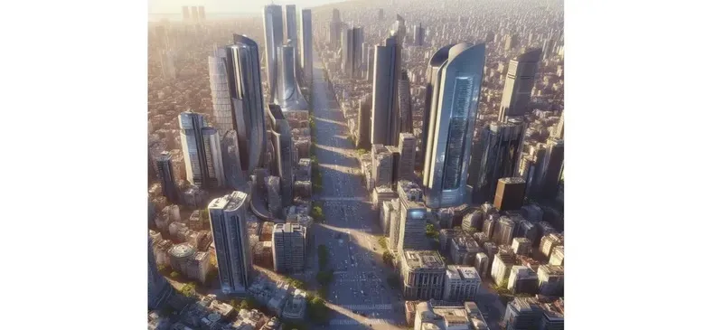 Así se vería la ciudad de Buenos Aires dentro de 100 años, según la inteligencia artificial.