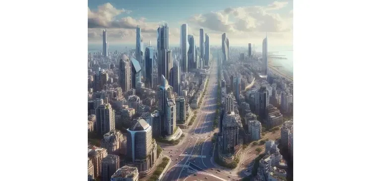 Así se vería la ciudad de Buenos Aires dentro de 100 años, según la inteligencia artificial.
