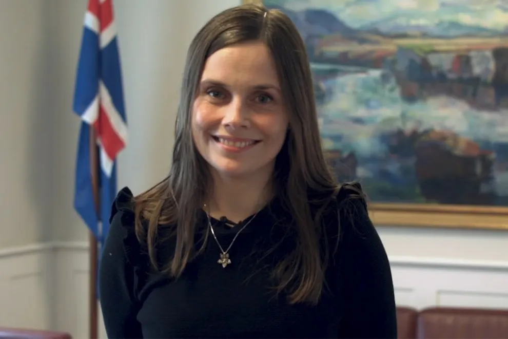 La primera ministra de Islandia, Katrin Jakobsdottir, se plegó a la movilización.
