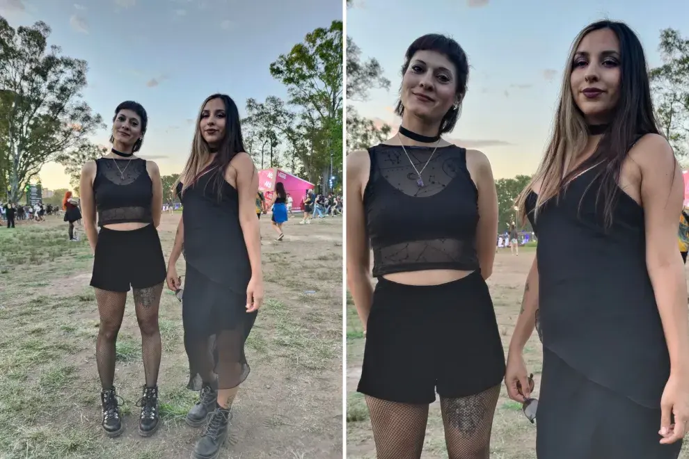 En clave The Cure, estas dos amigas llevaron el gótico a otro nivel. Desde el makeup hasta las transparencias, sus looks son lo todo.
