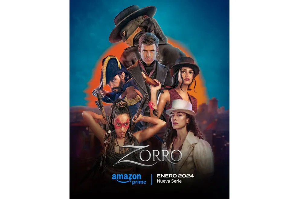 Afiche oficial de Zorro, la nueva serie de Prime Video.