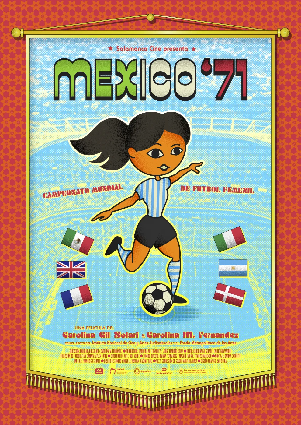 Afiche de México 71, un documental sobre el fútbol femenino.