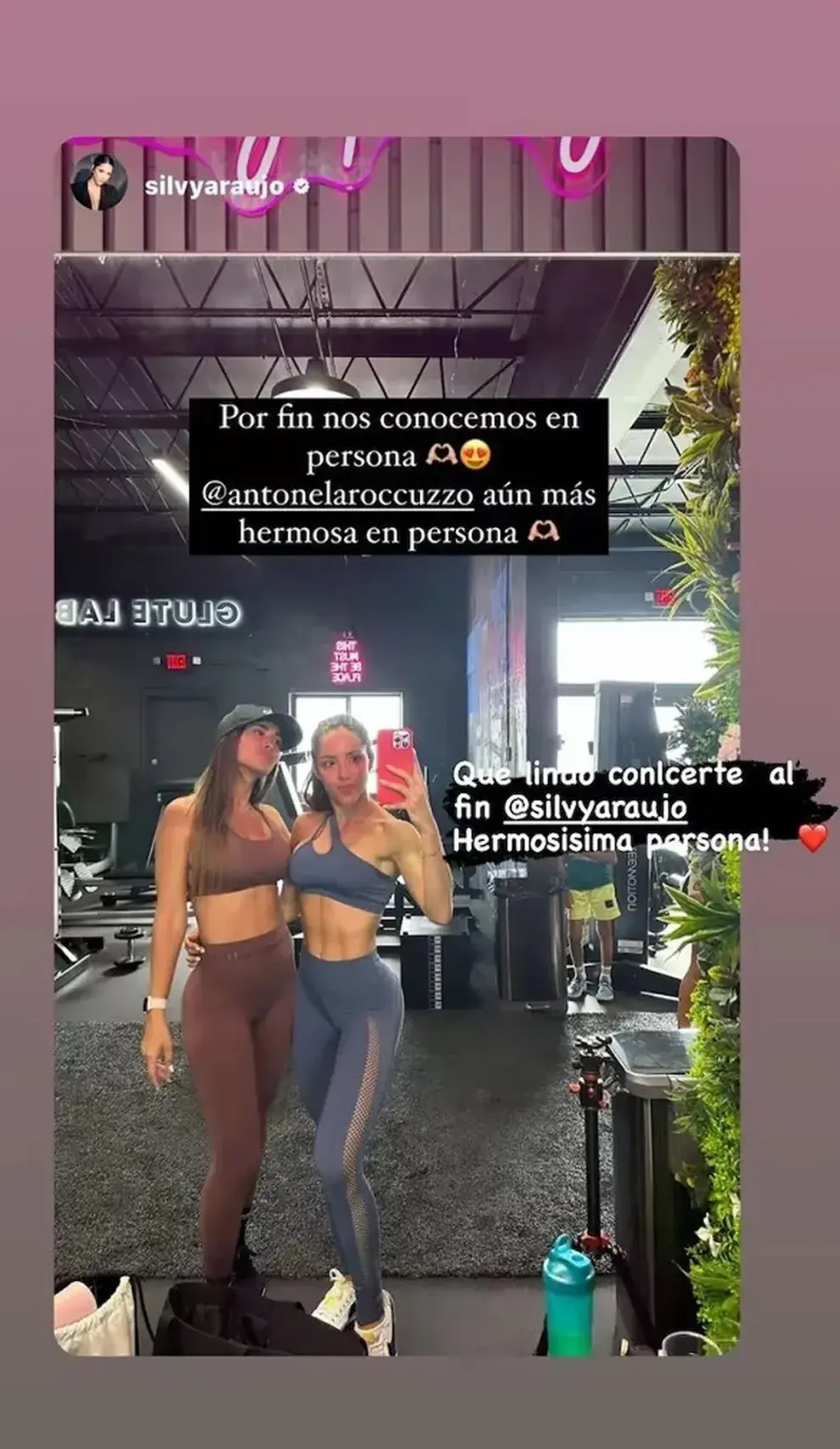 Silvy junto a Anto en un gimnasio de Miami