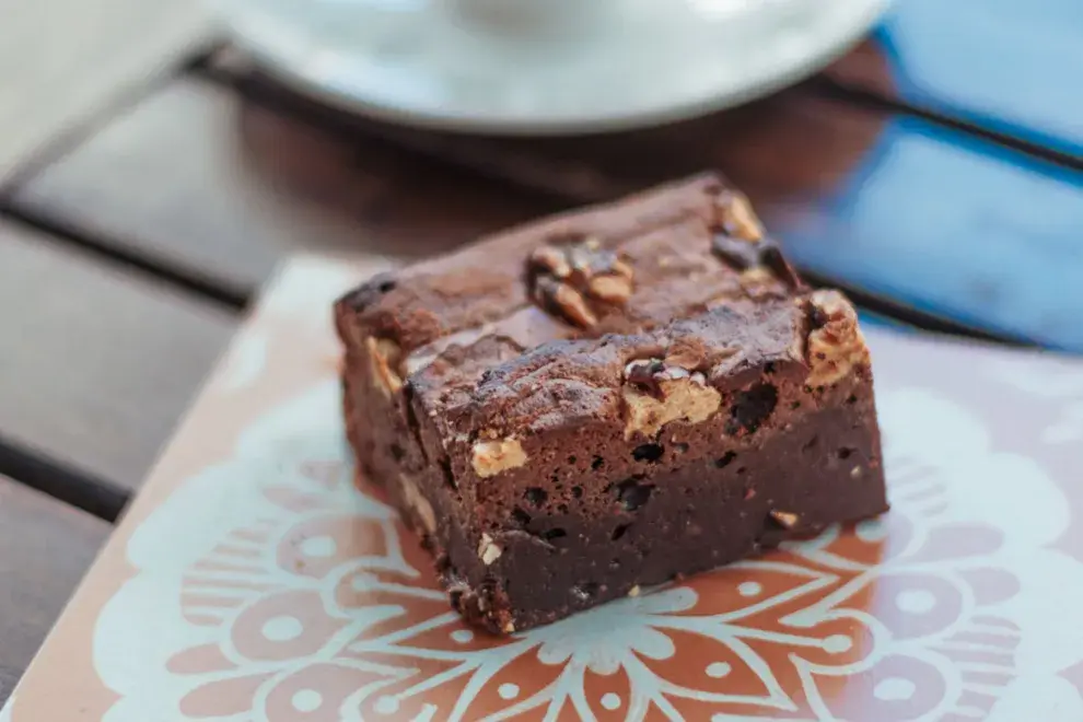 Receta de brownie de chocolate.