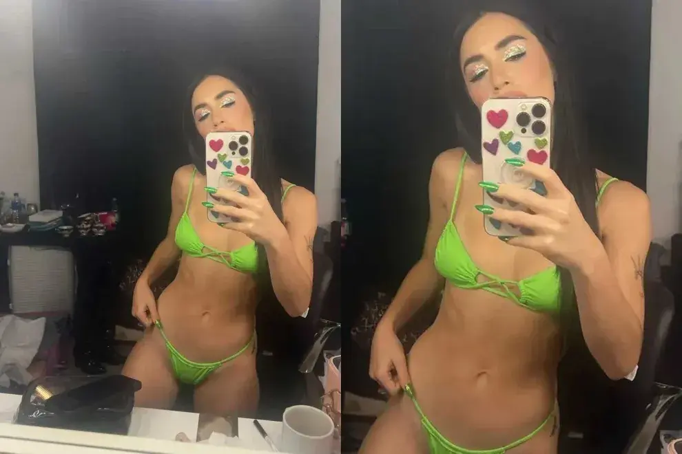 Lali Espósito posó en microbikini con el color que será tendencia este verano