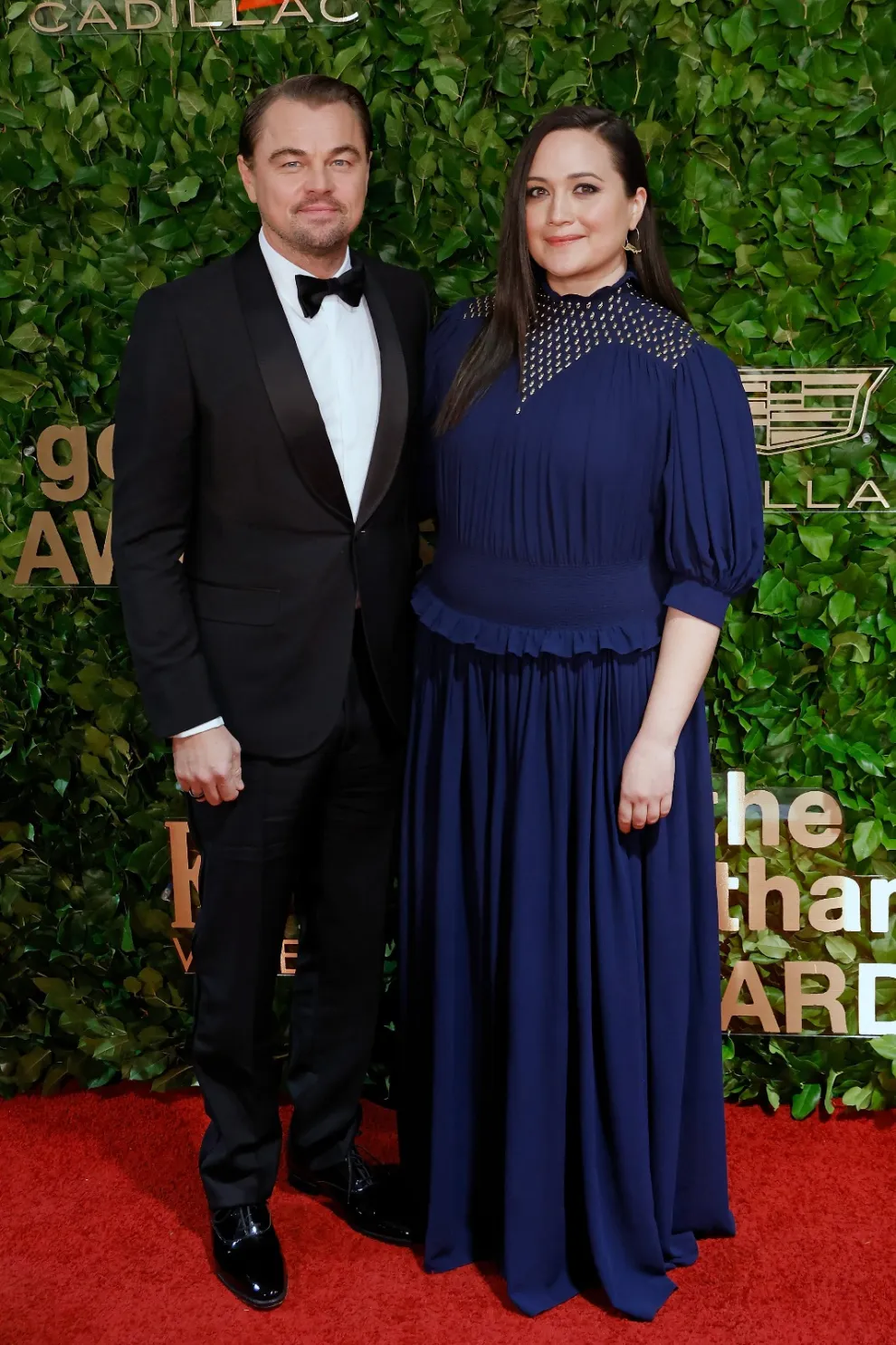 Leonardo DiCaprio y Lily Gladstone en la alfombra roja de los Gotham Awards 2023.