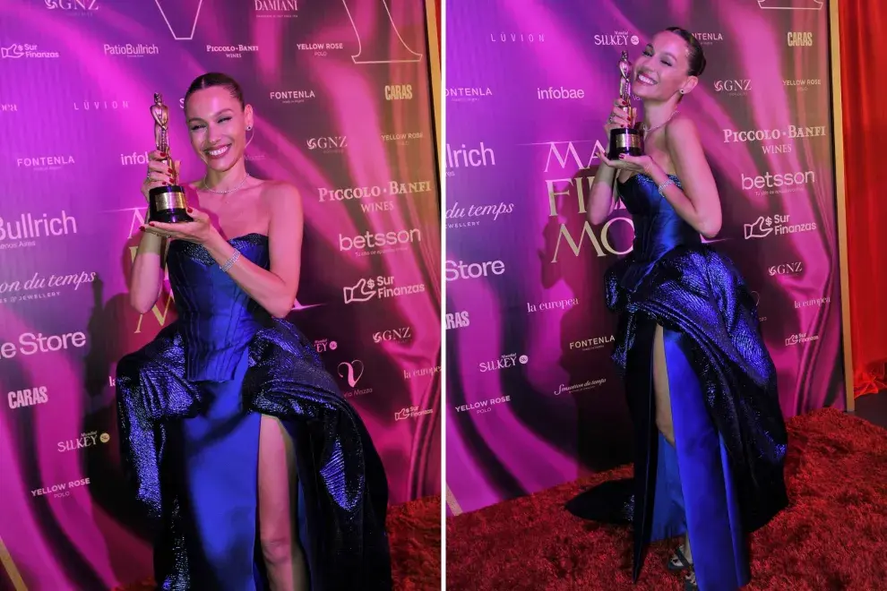 Pampita fue la gran ganadora de la noche y se llevó a casa el Martín Fierro de Oro.