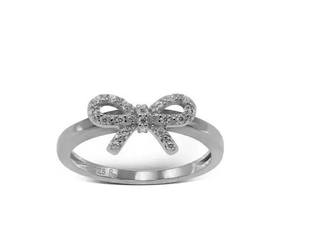 Anillo de plata 925 con moño y zirconias blancas, Style store $45.996