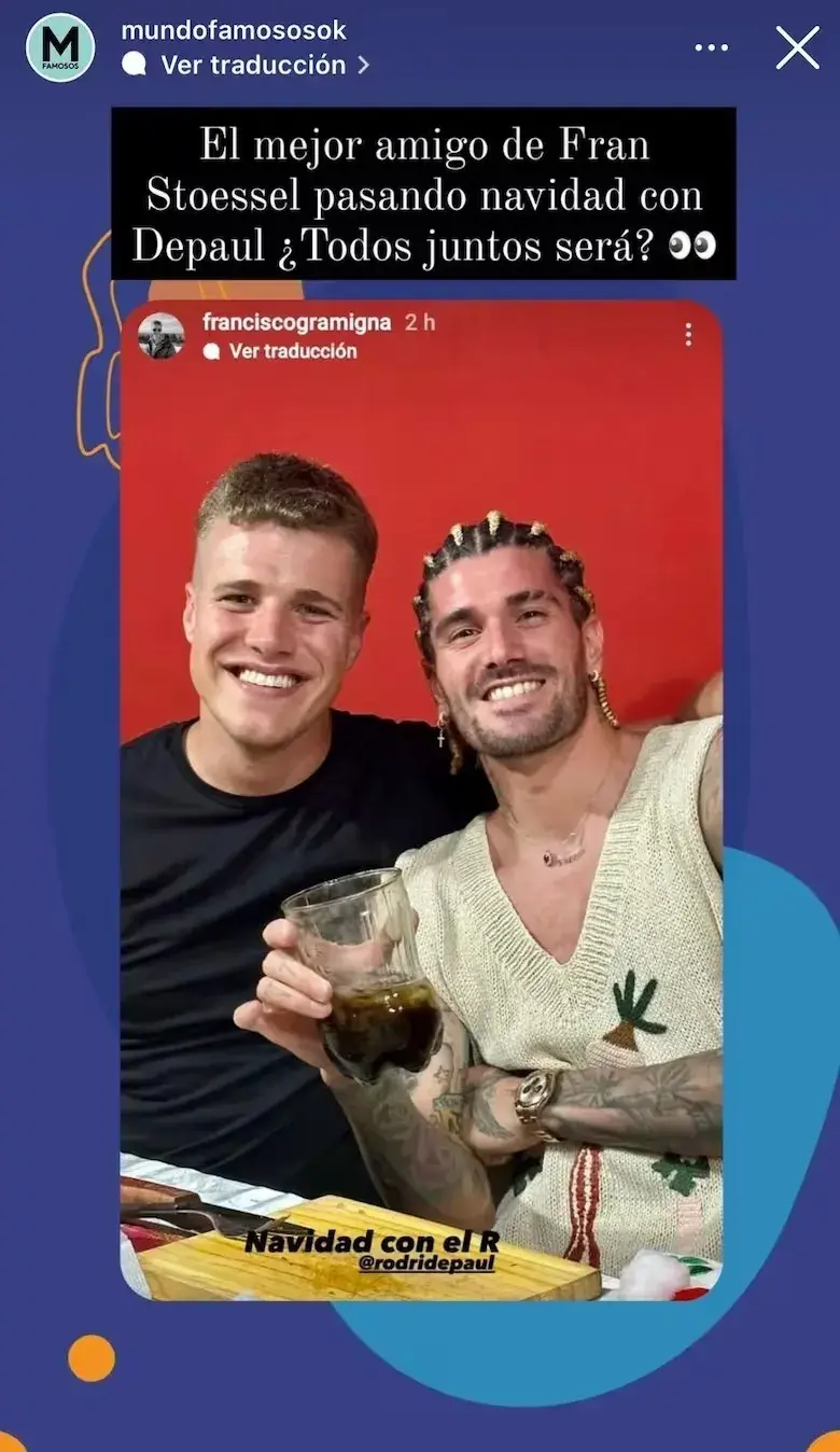 La foto de Rodrigo De Paul en Navidad con el mejor amigo del hermano de Tini.