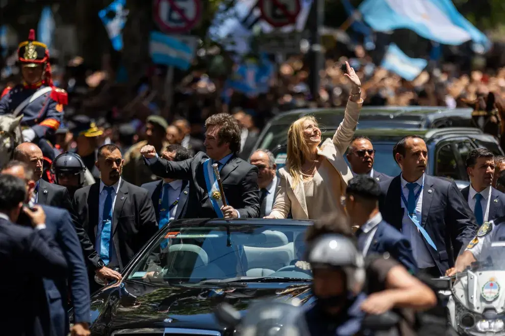 Javier Milei rumbo a la Casa Rosada.