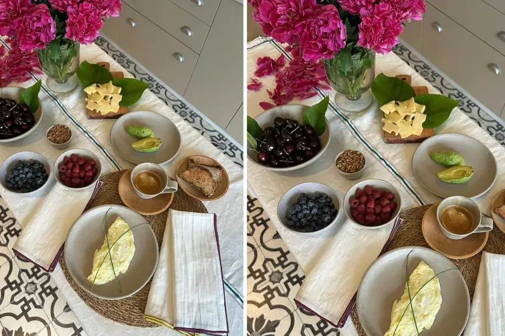 La empresaria suele publicar en sus redes algunos momentos de su día para compartir con sus seguidores. Esta vez, el protagonista fue el desayuno y sus objetos de decoración.