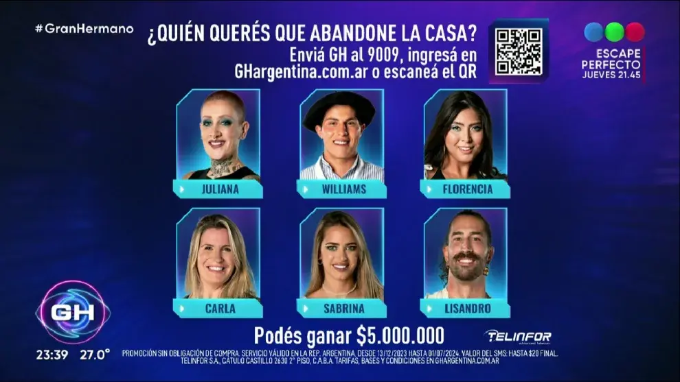 Estos fueron los seis participantes nominados de Gran Hermano.