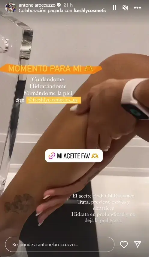 El nuevo tatuaje en el tobillo de Antonela Roccuzzo.