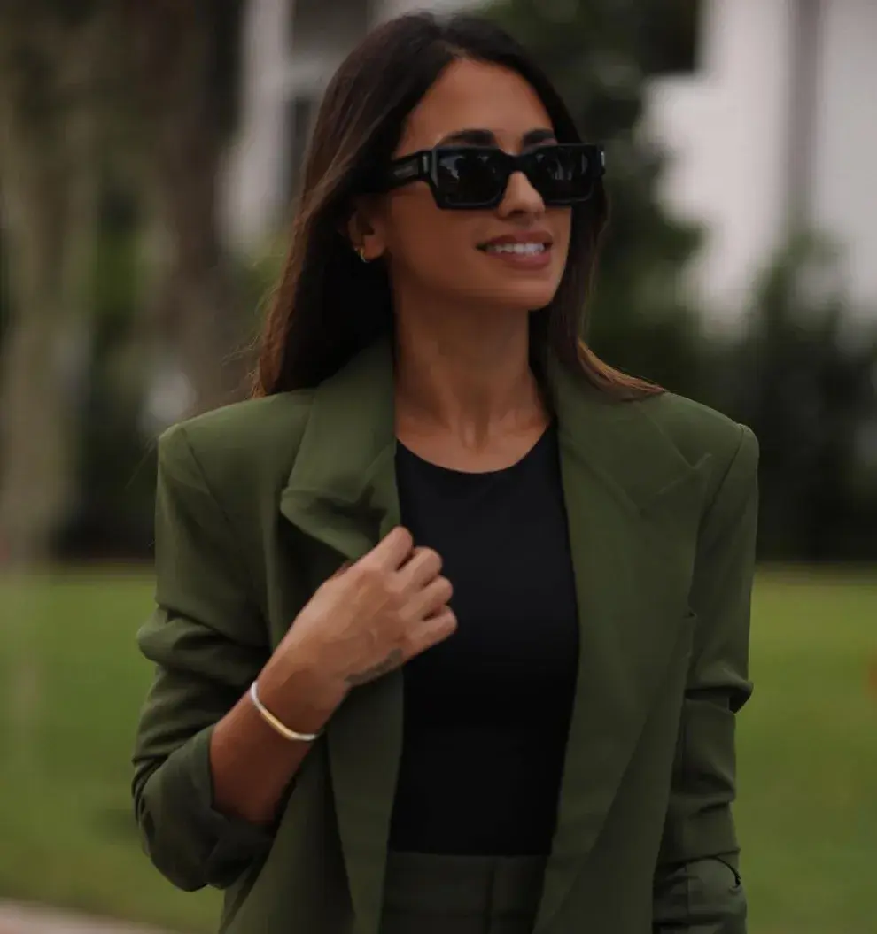 El conjunto verde de Antonela Roccuzzo en Miami.