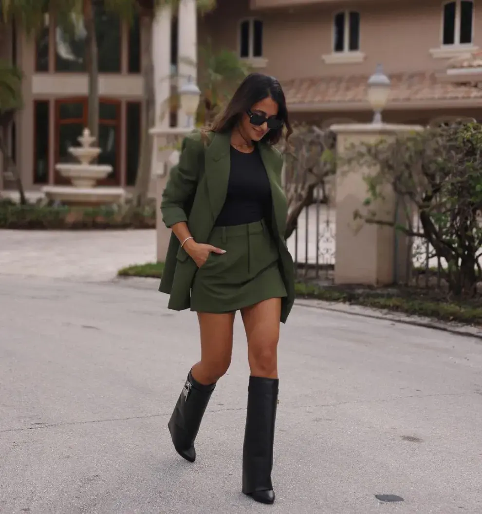 El conjunto verde de Antonela Roccuzzo en Miami.