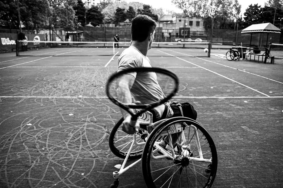 Gustavo Fernández, tenis en silla de ruedas. Vicente López, Buenos Aires, Mayo 2016.