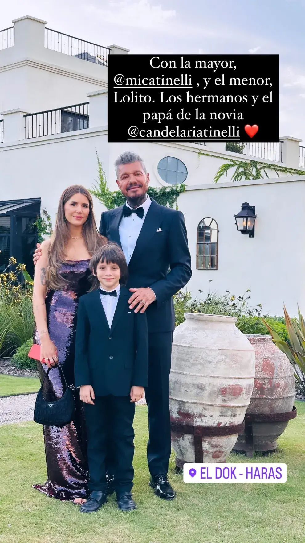 Marcelo, Mica y Todo Tinelli listos para la boda de Cande con Coti Sorokin.