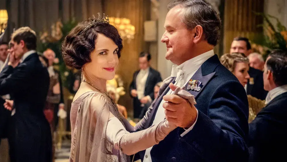 Elizabeth McGovern y Hugh Bonneville en Downton Abbey.