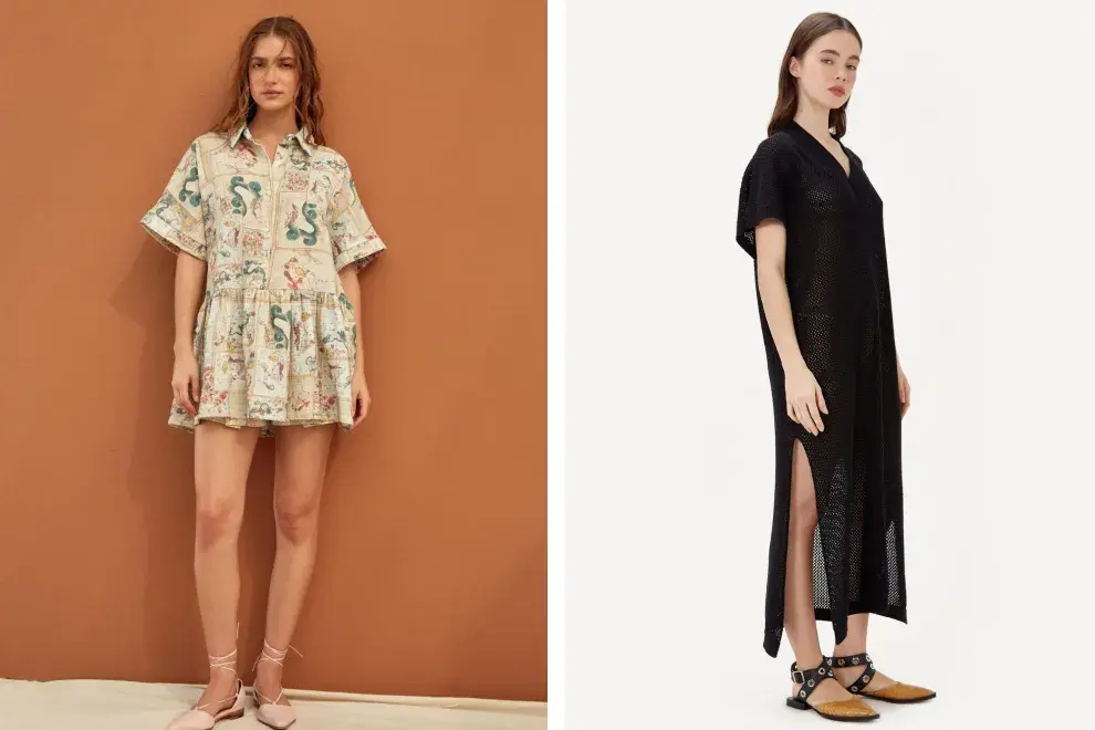 Distintos modelos de vestidos de algodón, para usar los días de calor.