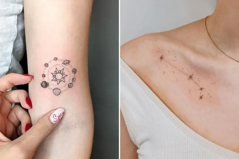 8 ideas de tatuajes para los fanáticos de la astrología.