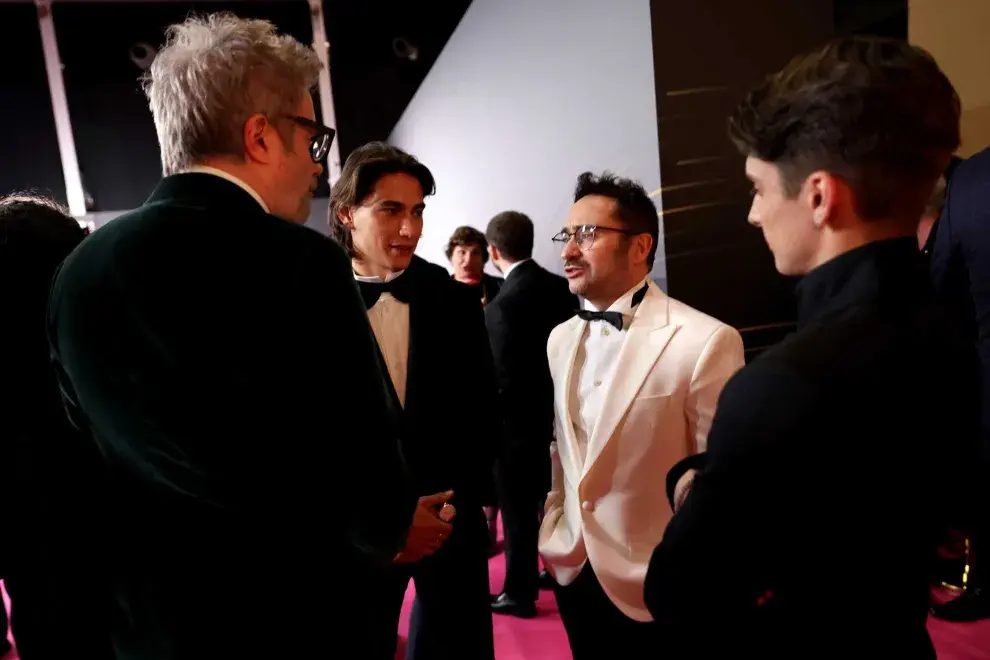 Tristan Ulloa, Enzo Vogrincic, Juan Antonio Bayona and Matias Recalt at the Goya Cinema Awards 2024