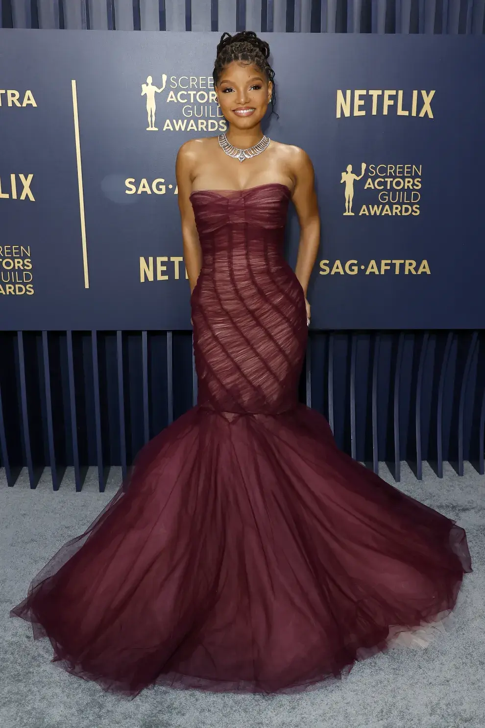 Halle Bailey en la red carpet de los SAG Awards 2024.