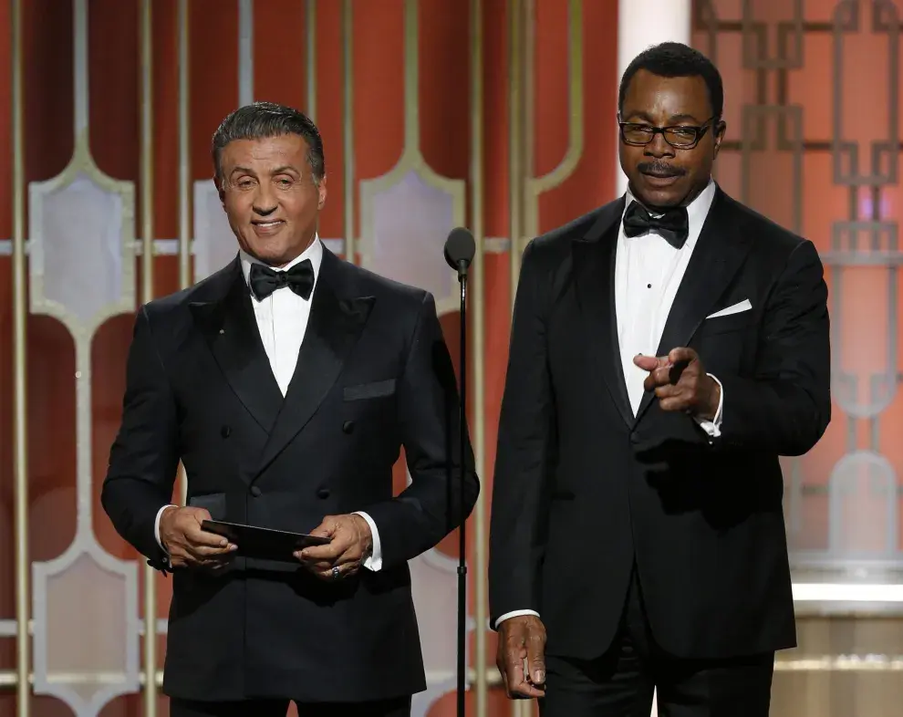 Sylvester Stallone y Carl Weathers, en la entrega de los Golden Globe 2017.