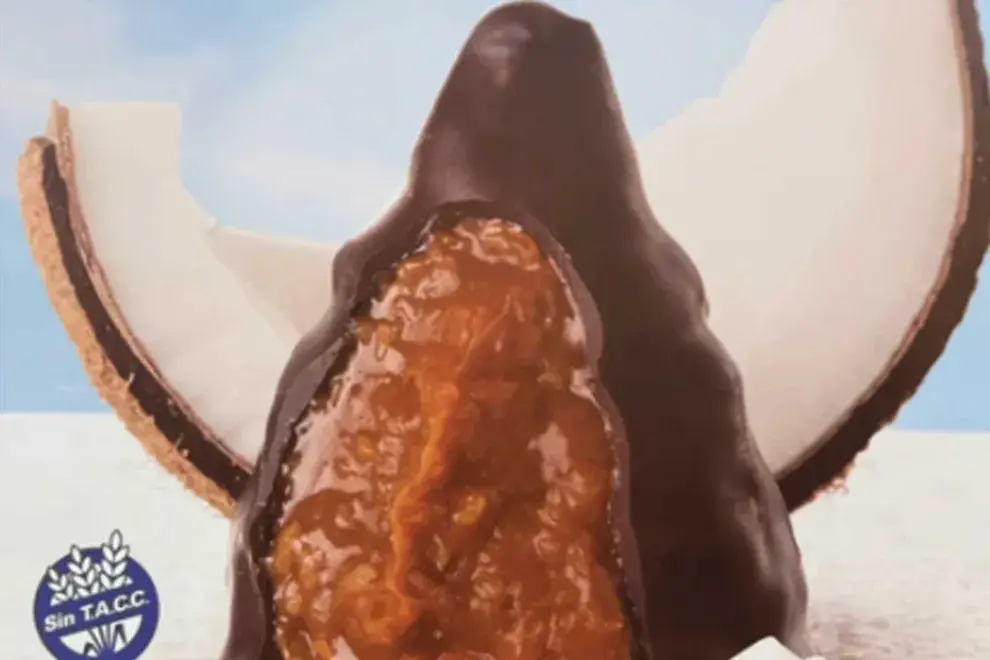 El Havannet, como todos lo conocemos, ahora viene con el interior de dulce de leche y coco, bañado de chocolate amargo, sin TACC y de 45 gramos