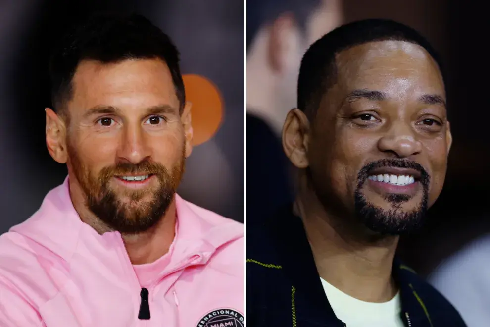 Lionel Messi y Will Smith en el estadio de Inter Miami, el 21 de febrero 2024.