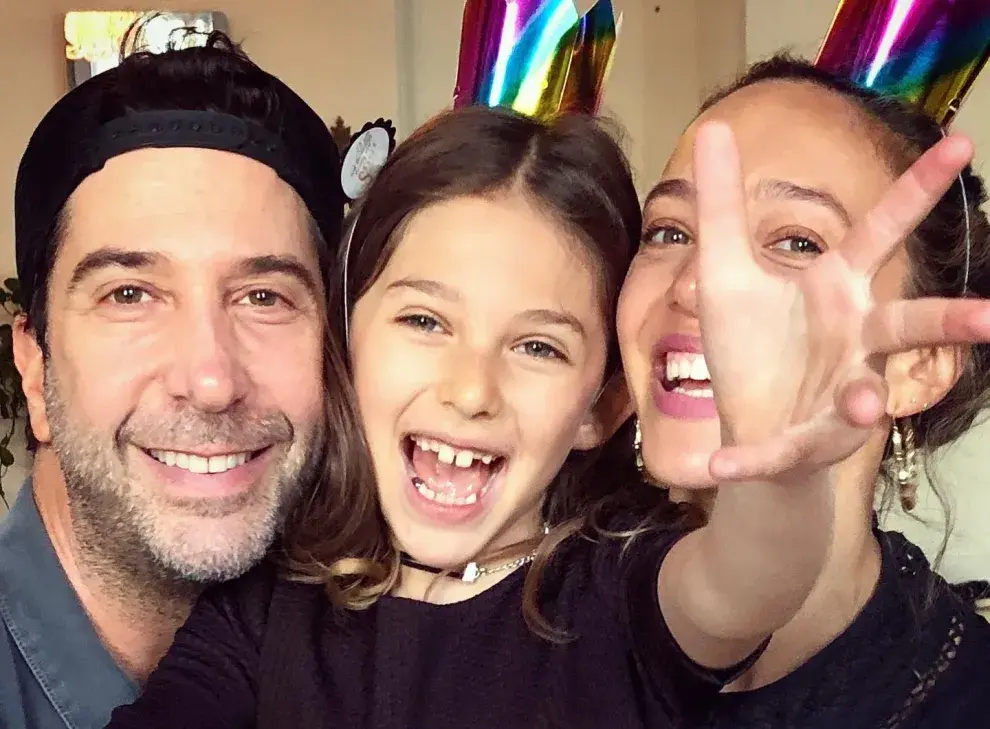 David Schwimmer junto a su hija, Cleo, y su ex mujer.